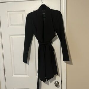 Tahari black trench coat small